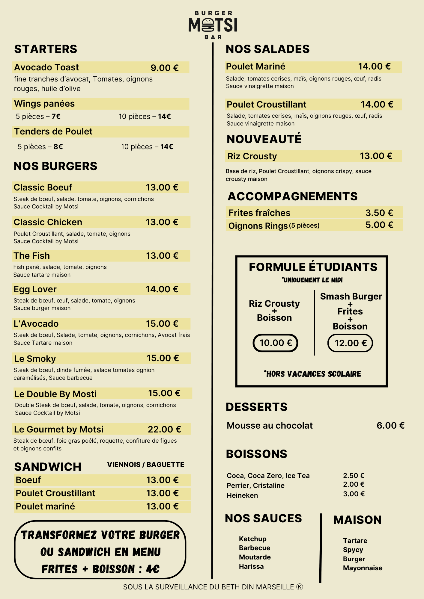 La Carte Motsi Burger Bar