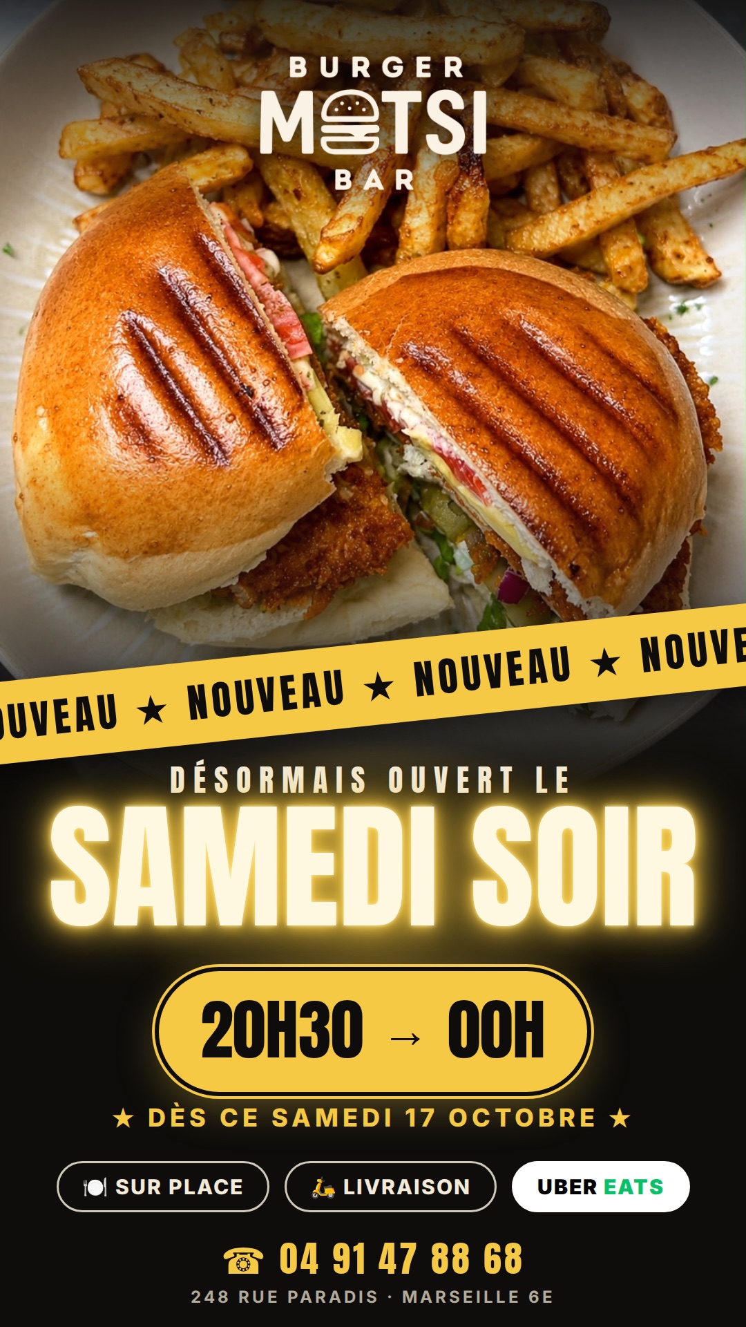 Nouveau : désormais ouvert le samedi soir de 20h30 à 00h, dès ce samedi 17 octobre